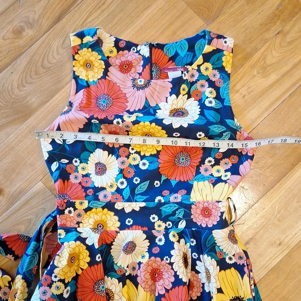Modcloth Ixia 60's Colorful Floral Dress Size Small Made In USA Retro - Picture 8 of 10